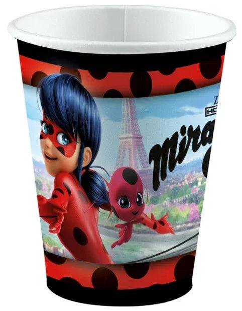 Pack de 8 Vasos de Ladybug Decoración y Menaje Superhéroes Liragram