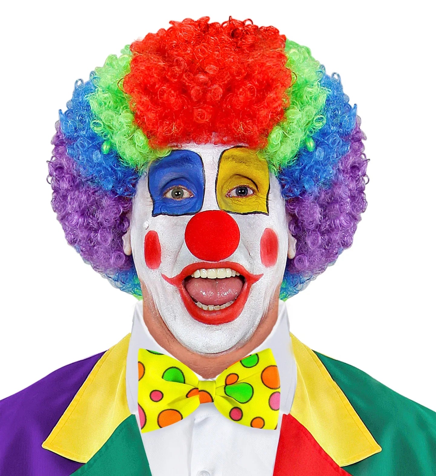 Pajarita de Payaso Amarilla con Lunares de Colores Complementos Payasos Widmann