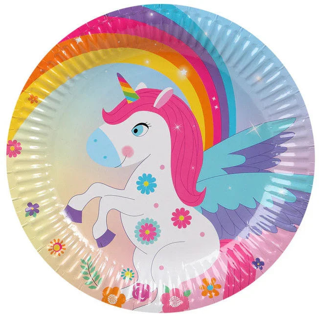 Pack 6 Platos de Unicornio Decoración y Menaje de Dibujos Animados Atosa