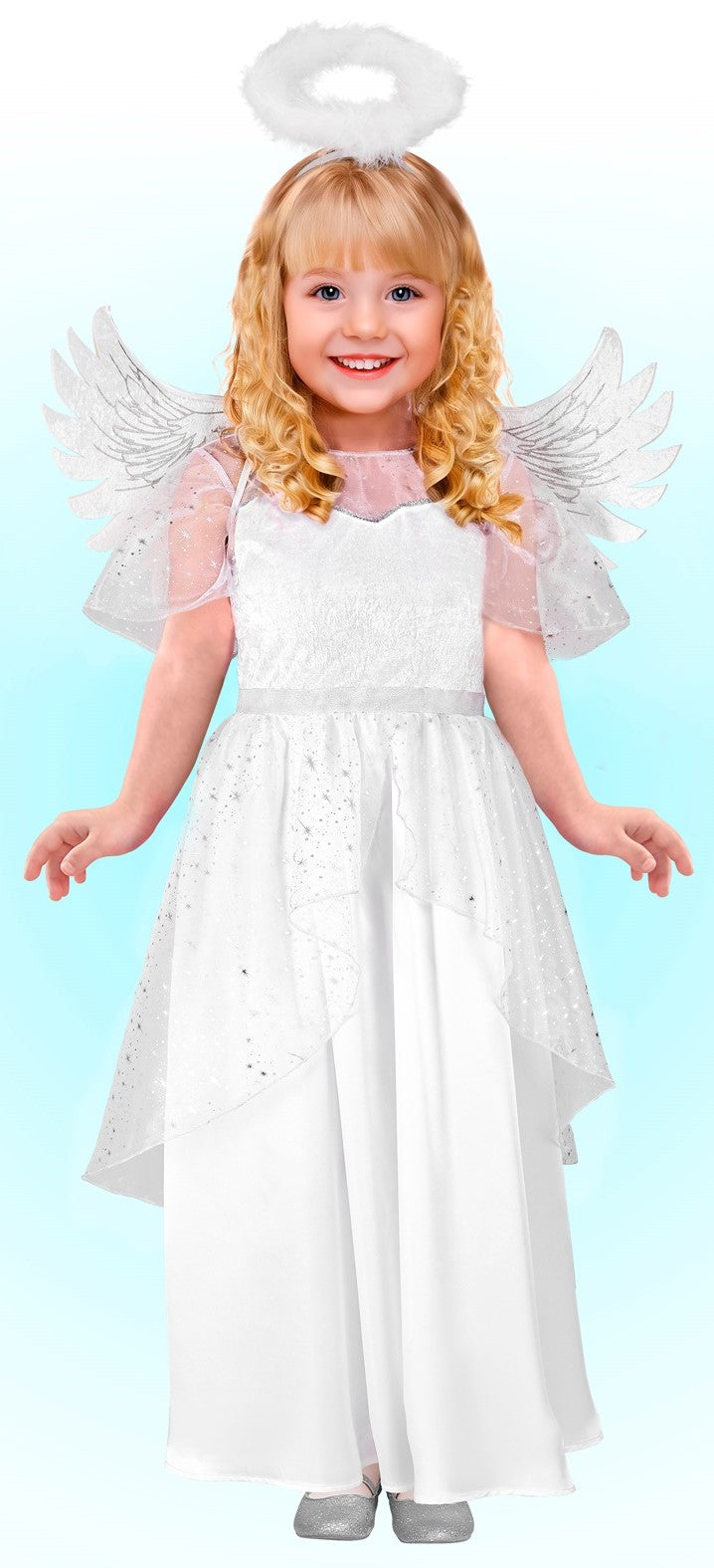 Disfraz de Ángel del Cielo para Niña Ángeles Widmann