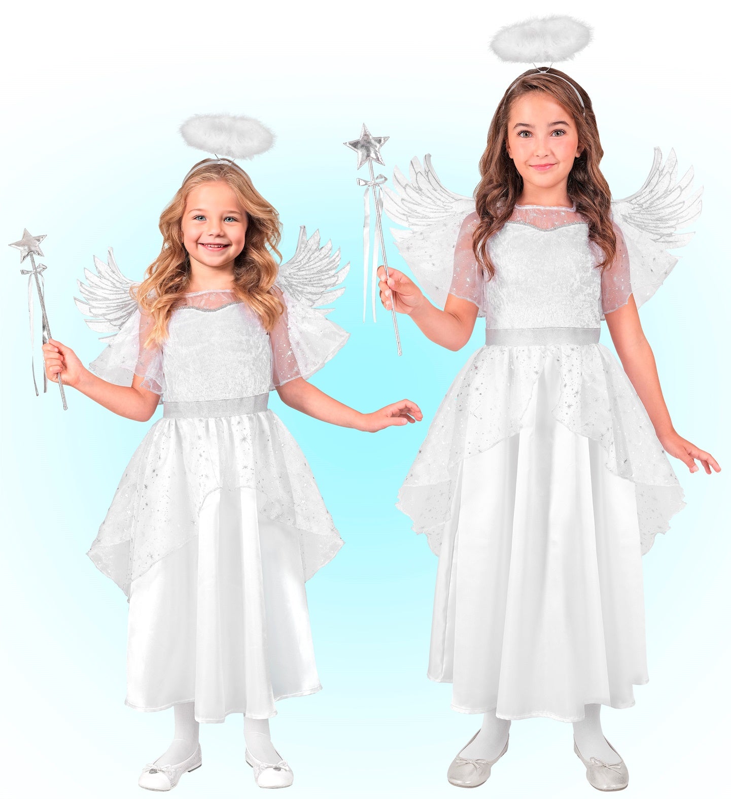 Disfraz de Ángel del Cielo para Niña Ángeles Widmann