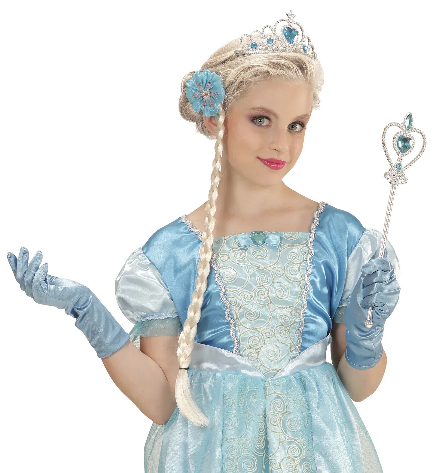 Kit de Princesa Frozen con Cetro, Tiara, Trenza y Guantes Frozen Widmann
