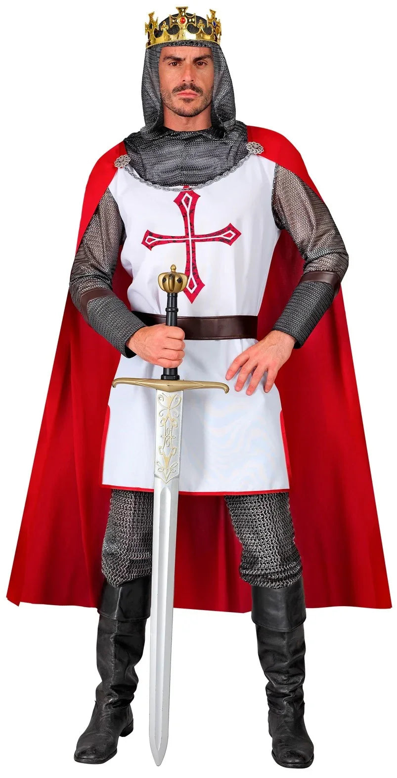 Disfraz de Caballero Templario con Capa para Hombre Caballeros y Cruzados Medievales Widmann