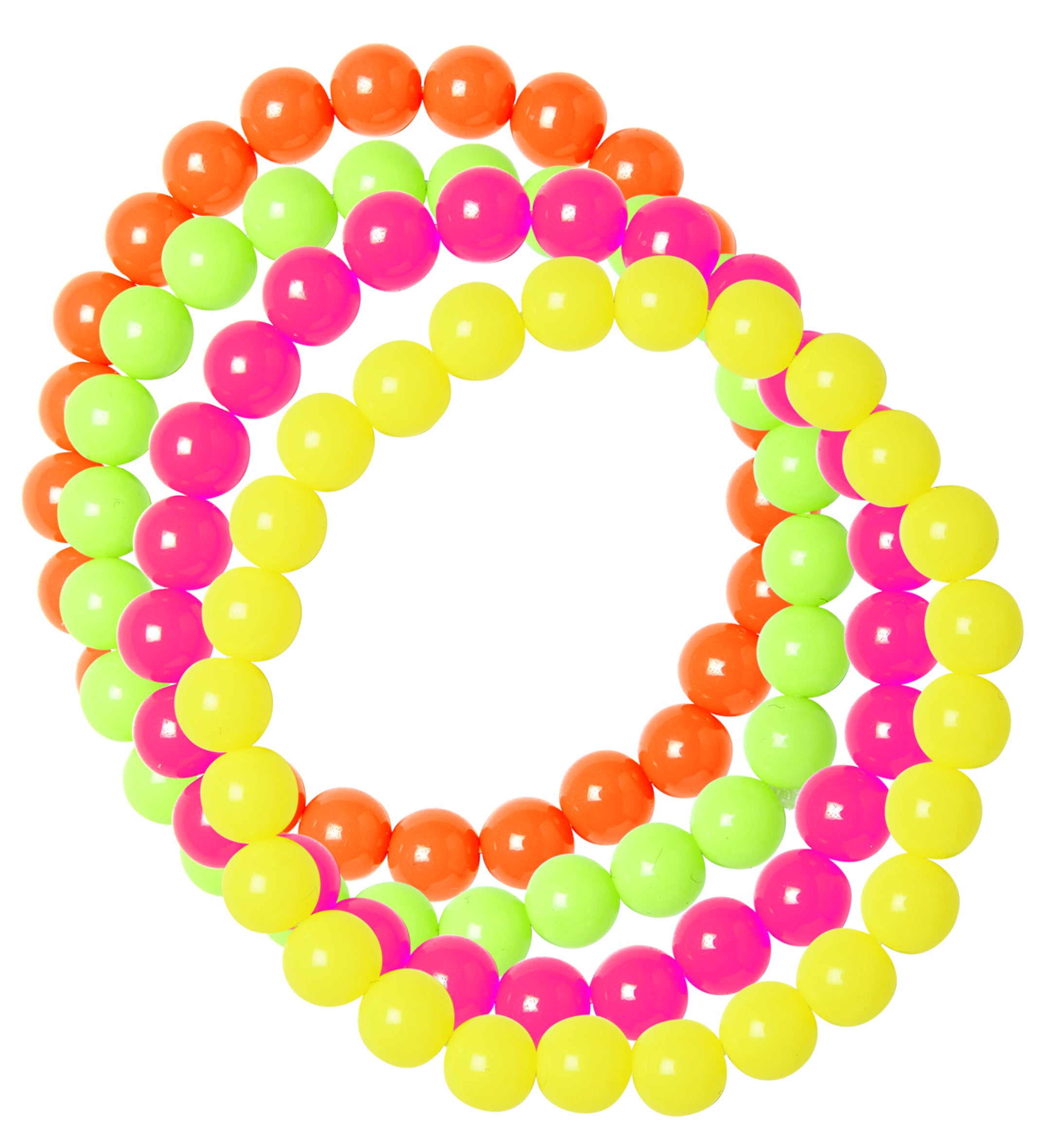 Pulseras de Cuentas en Colores Neón Estilo Años 80 Años 80 Widmann