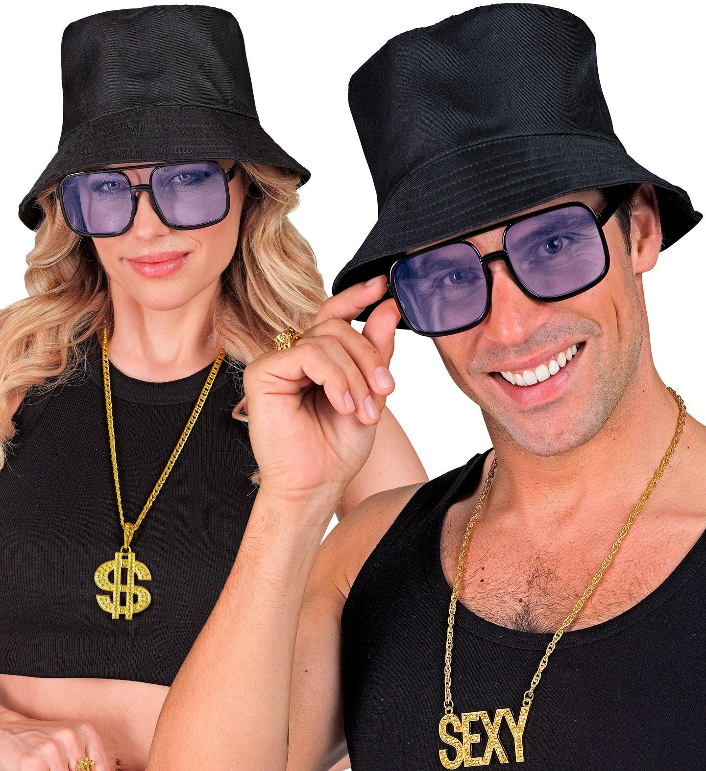 Gafas Aviador Cuadradas Negras con Lentes Azules Gafas Widmann