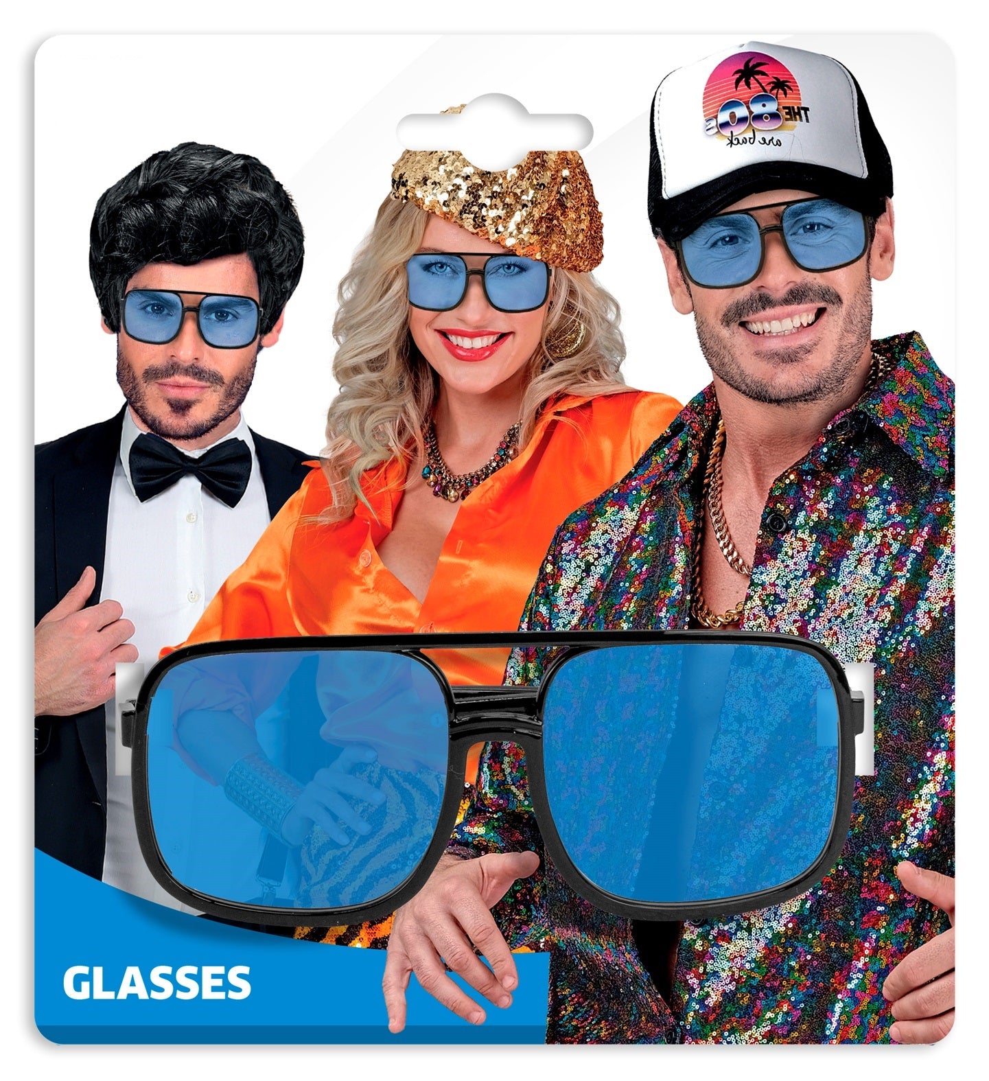 Gafas Aviador Cuadradas Negras con Lentes Azules Gafas Widmann