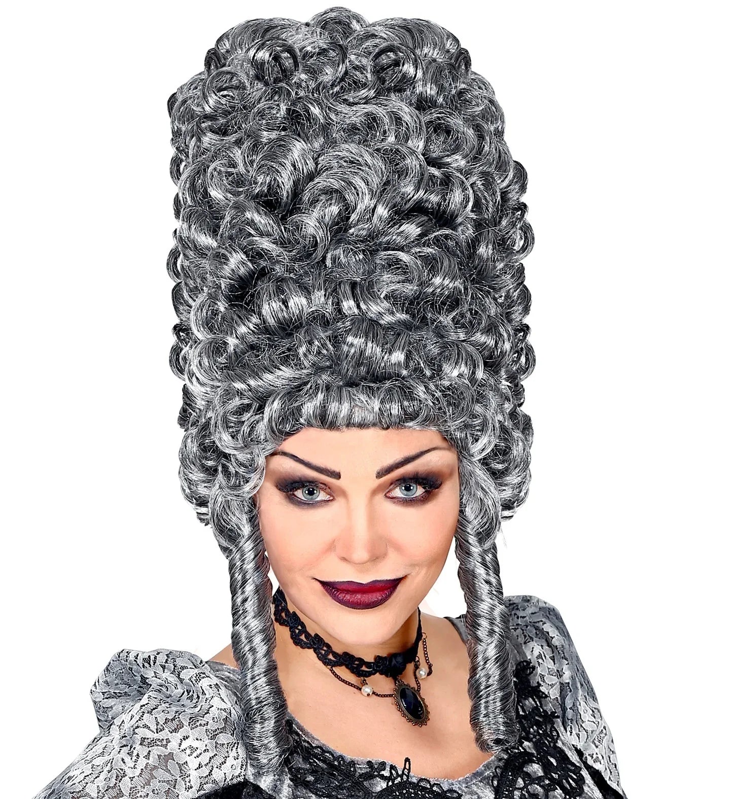 Peluca Barroca Gris Extra Alta con Tirabuzones Pelucas Canosas Widmann