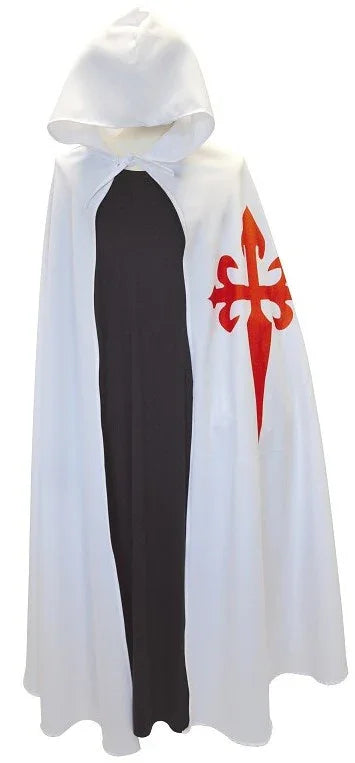 Capa Medieval Blanca con la Cruz de Santiago Capas Llopis