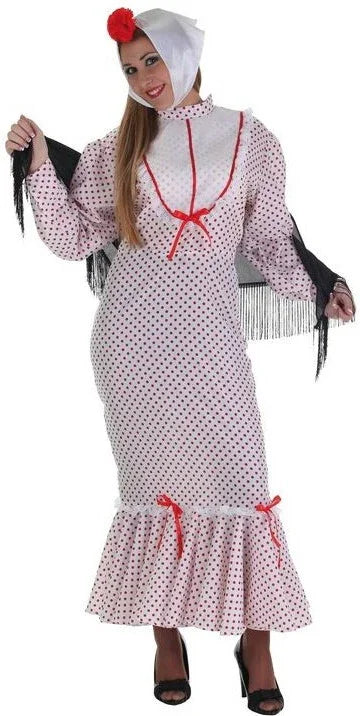 Disfraz de Chulapa Blanca con Lunares Rojos para Mujer Chulapos y Chulapas Llopis