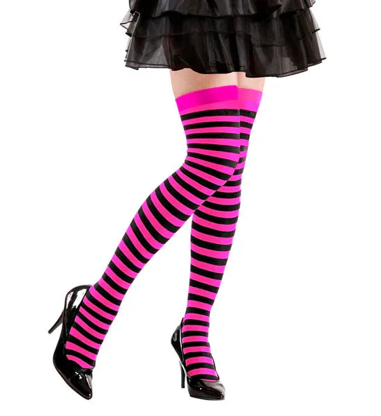 Medias de rayas en Fucsia y Negro COMPLEMENTOS Widmann