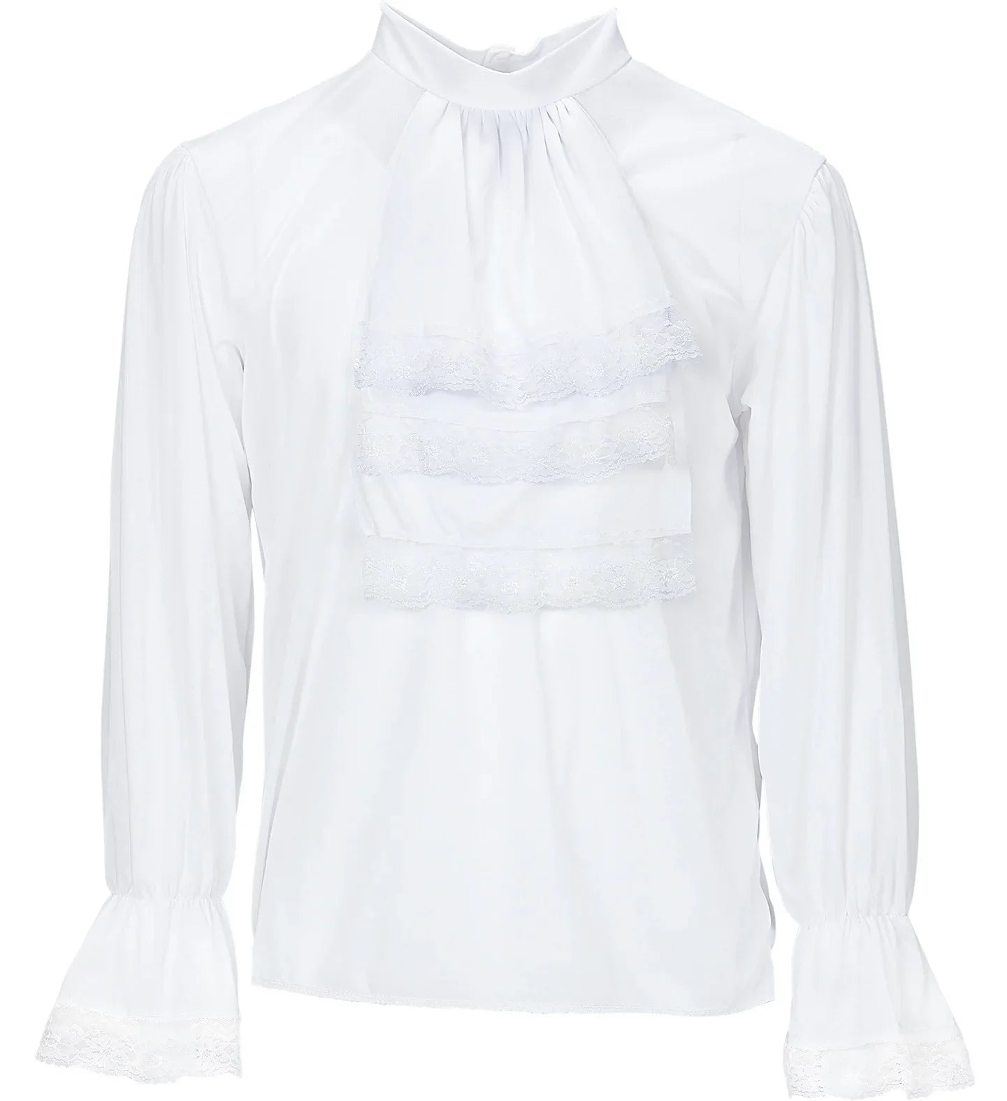 Camisa Blanca de Época con Chorreras y Puños de Encaje Complementos Venecianos y de Época Widmann