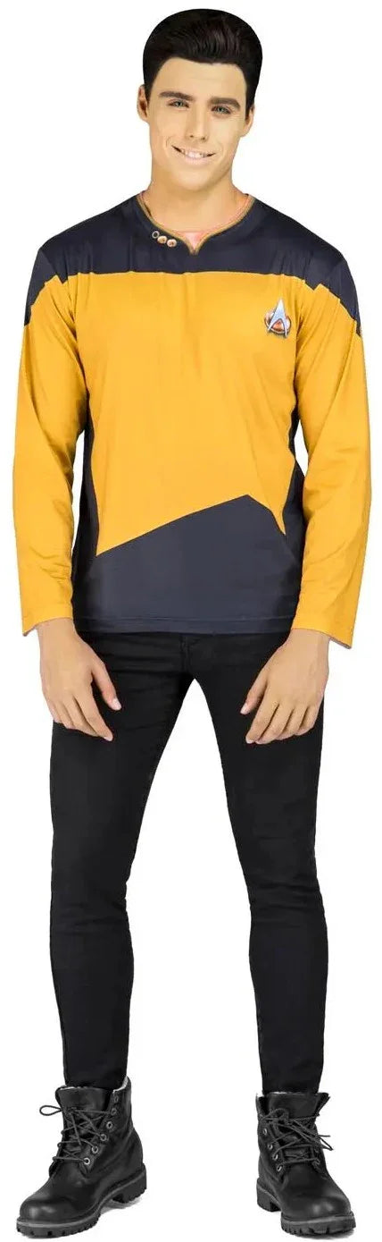 Camiseta Disfraz de Star Trek Data Amarilla para Adulto Star Trek Viving