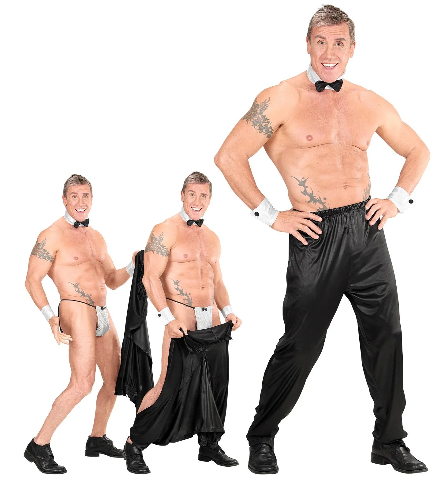 Pantalones de Stripper Negros con Velcros Complementos para Despedidas Widmann