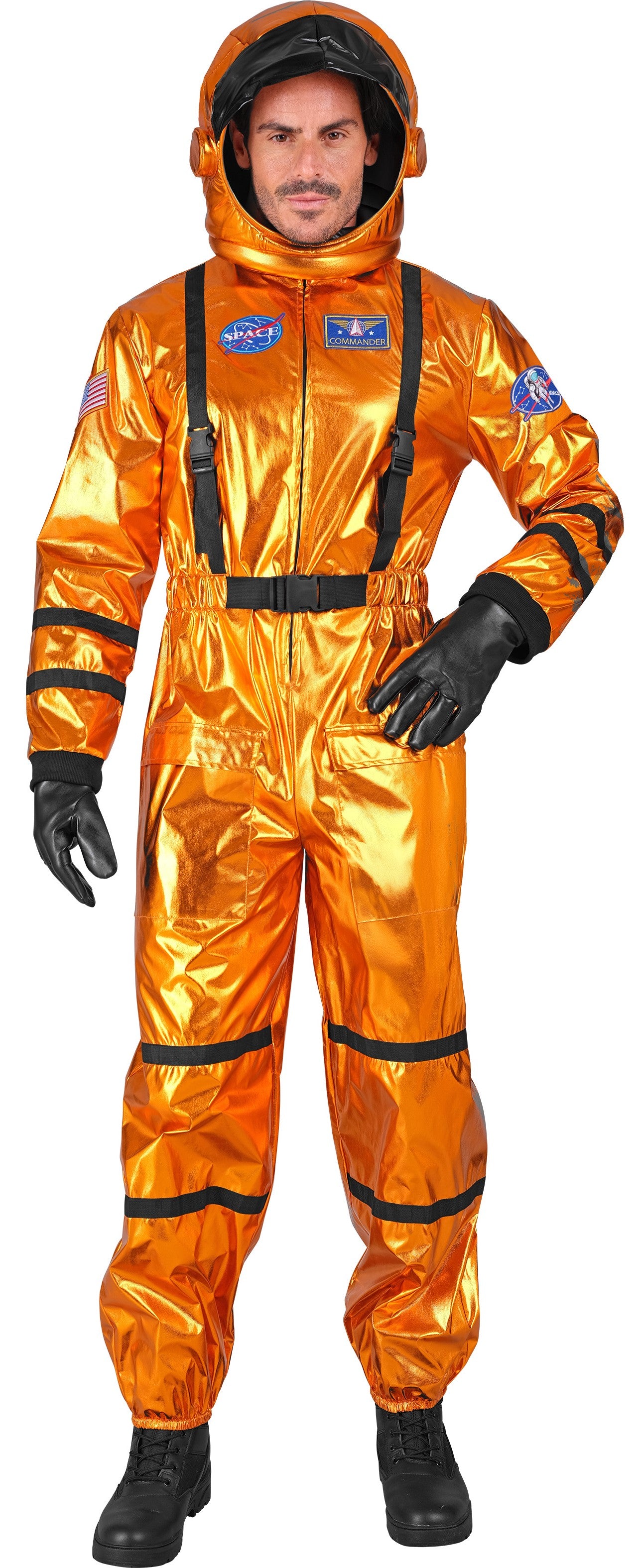 Disfraz de Astronauta Naranja con Casco para Hombre Astronautas Widmann