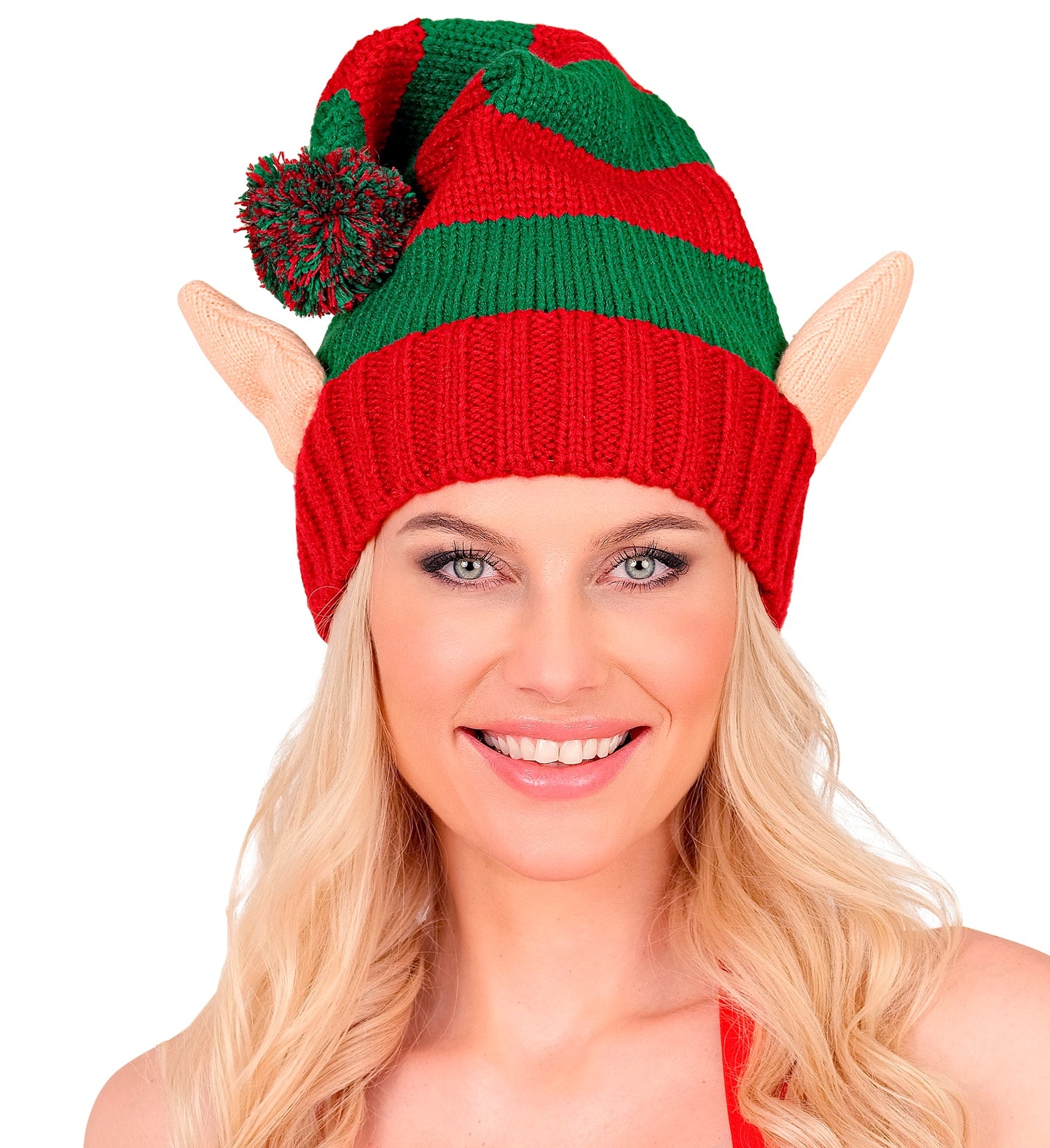 Sombrero Elfo Ayudante de Papá Noel de Punto