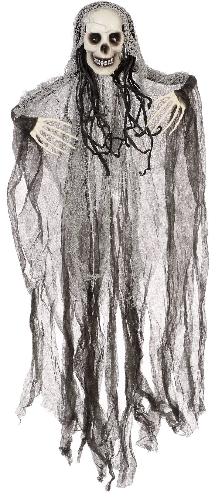 Esqueleto Tétrico Colgante con Túnica Blanca y Negra Figuras Colgantes Atosa