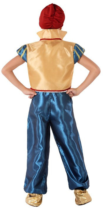 Disfraz de Aladín Dorado y Azul para Niño Árabes Infantiles Atosa
