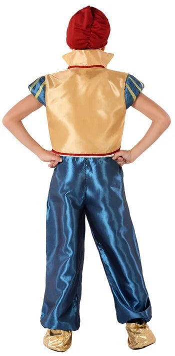 Disfraz de Aladín Dorado y Azul para Niño Árabes Infantiles Atosa