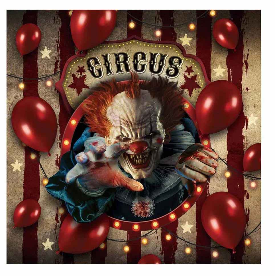 Pack 12 Servilletas de Circo Payaso Asesino Menaje Halloween Guirca