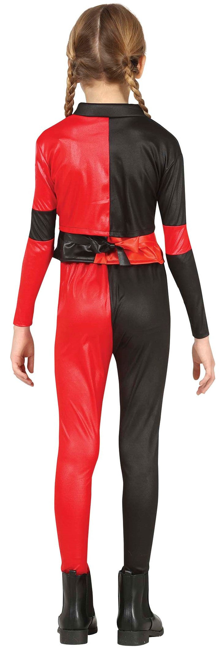 Disfraz de Harley Rebelde Roja y Negra para Niña Harley Quinn Guirca