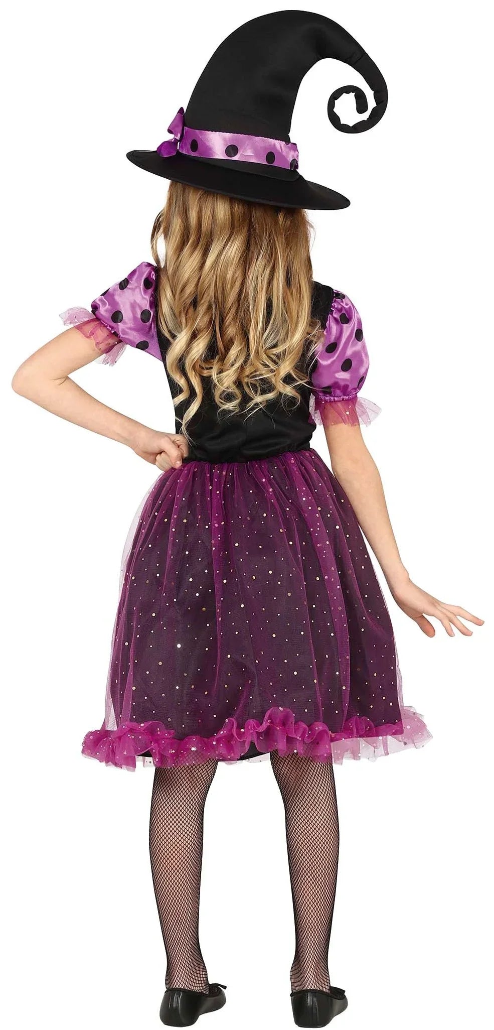 Disfraz de Bruja Morada con Brillos para Niña Brujas Guirca