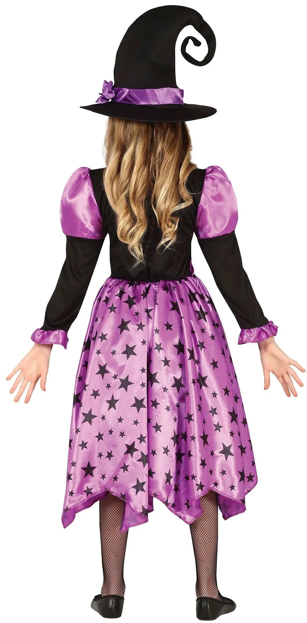 Disfraz de Bruja Morada con Estrellas para Niña Brujas Guirca