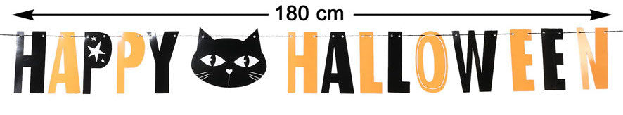 Guirnalda Happy Halloween 180cm Decoración Halloween Atosa