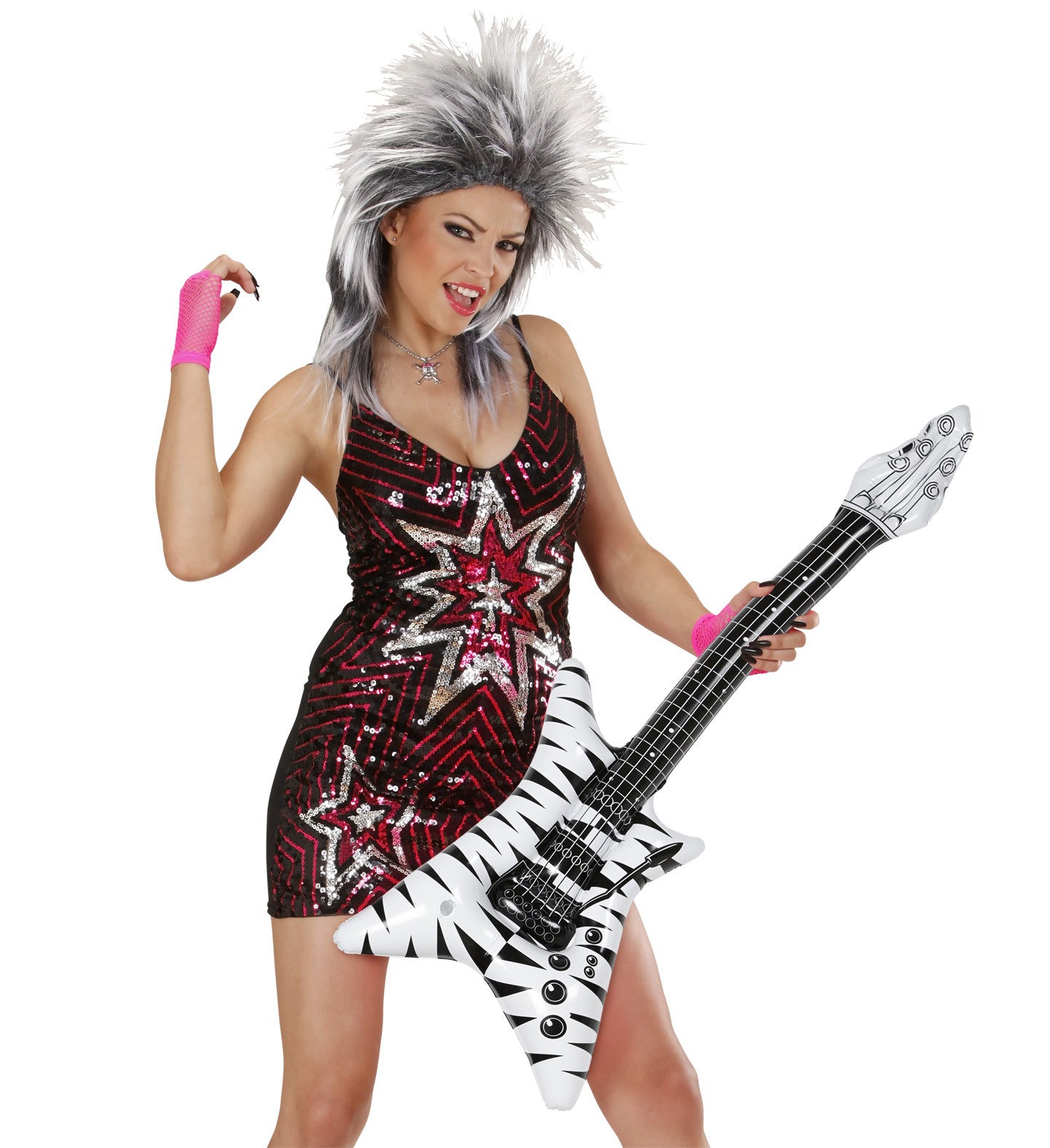 Guitarra Eléctrica Hinchable Rock Cebra Complementos Rockeros y Moteros Widmann