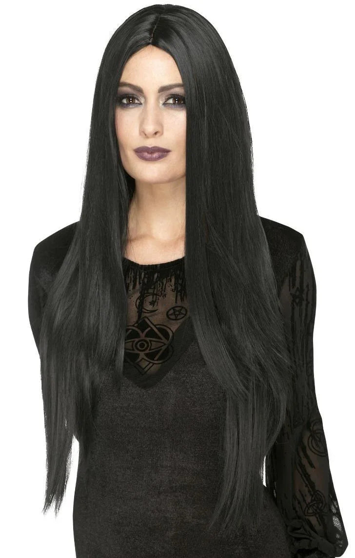 Peluca Morena Larga sin Flequillo Premium Pelucas Morenas Smiffys