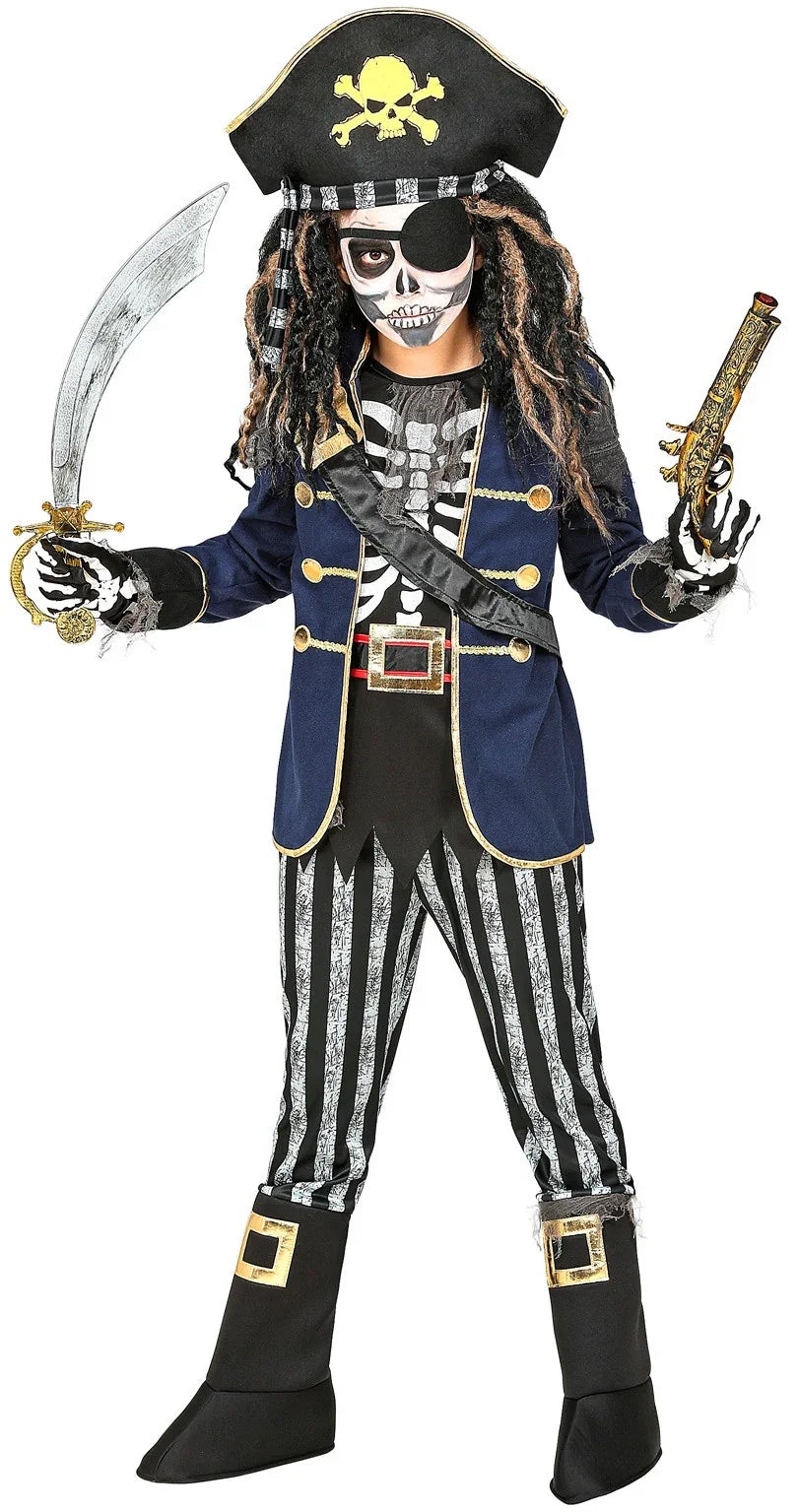 Disfraz de Capitán Pirata Esqueleto para Niño Piratas Infantiles Widmann