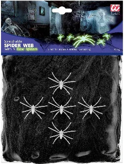 Tela de Araña Negra Halloween Widmann