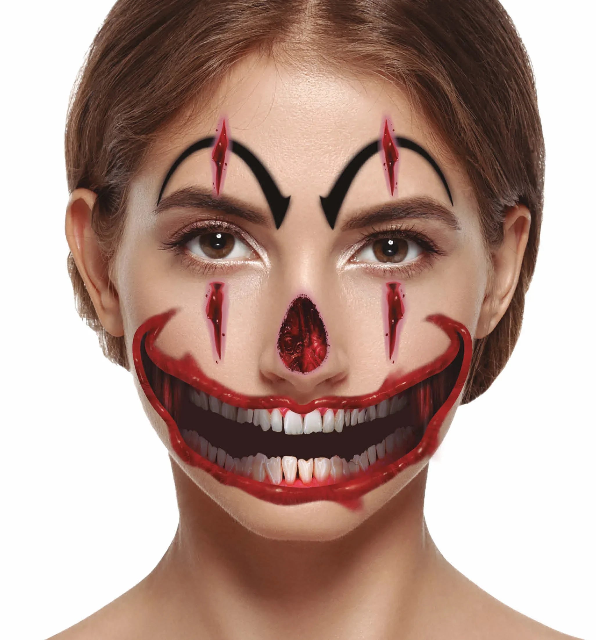 Tatuaje de Payaso Asesino para la Cara Kits de Maquillaje Guirca
