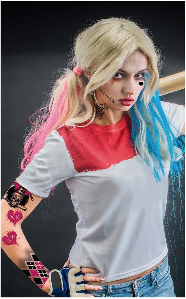 Tatuaje de Harley Villana para Cara y Cuerpo Kits de Maquillaje Guirca