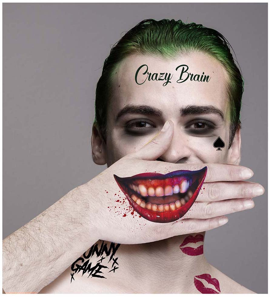 Tatuaje de Joker para Cara y Cuerpo Kits de Maquillaje Guirca