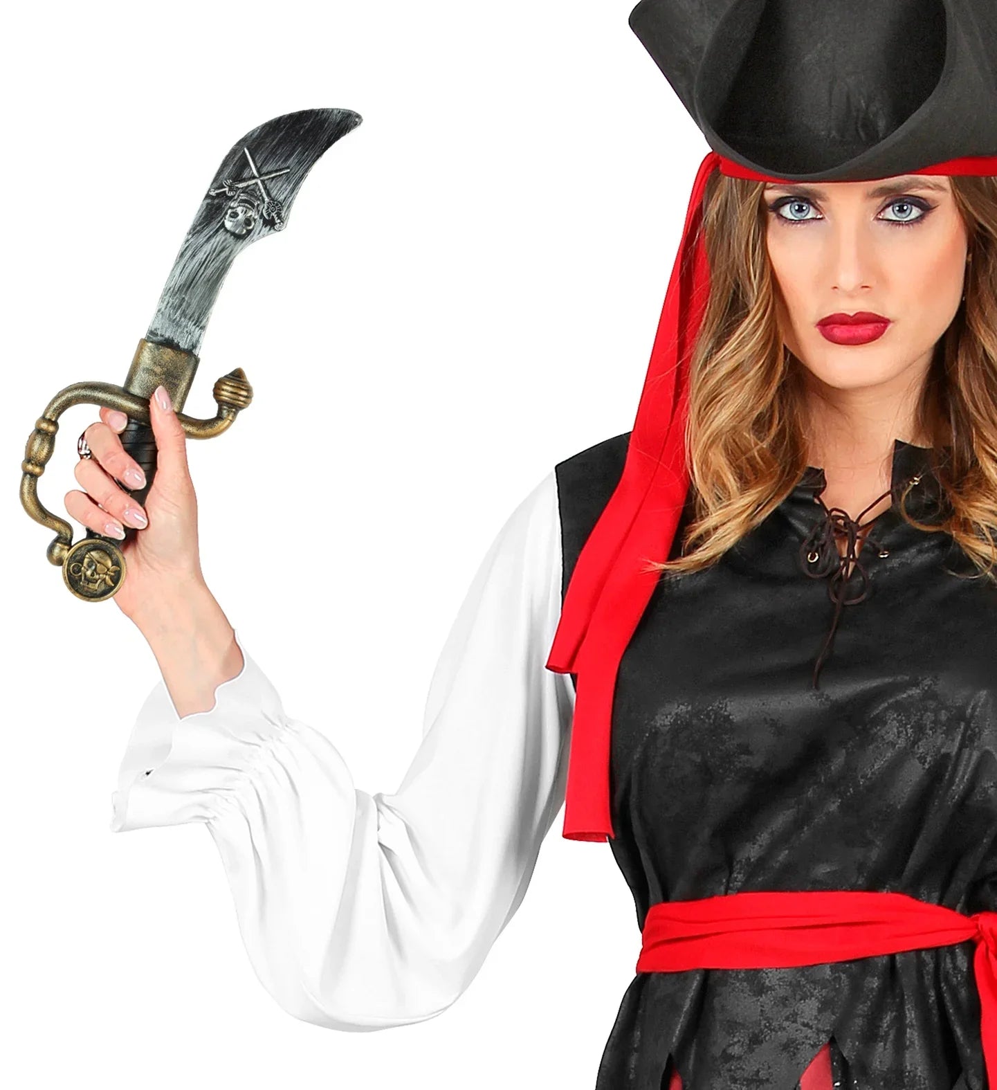 Cuchillo Pirata con Empuñadura Decorada Complementos Piratas Widmann