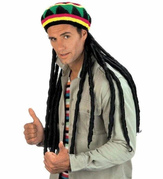 Gorro Jamaicano con Rastas Negras COMPLEMENTOS Widmann