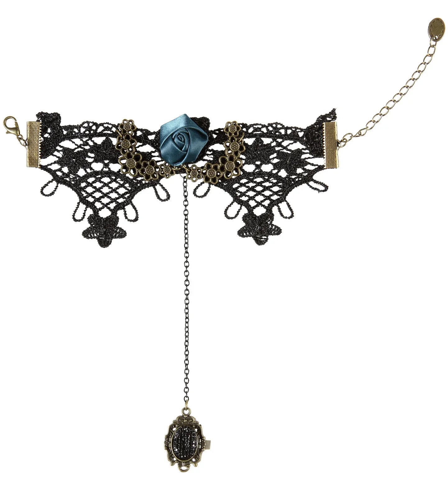 Pulsera de Encaje de Vampiresa con Cadena y Anillo Brazaletes y Pulseras Widmann