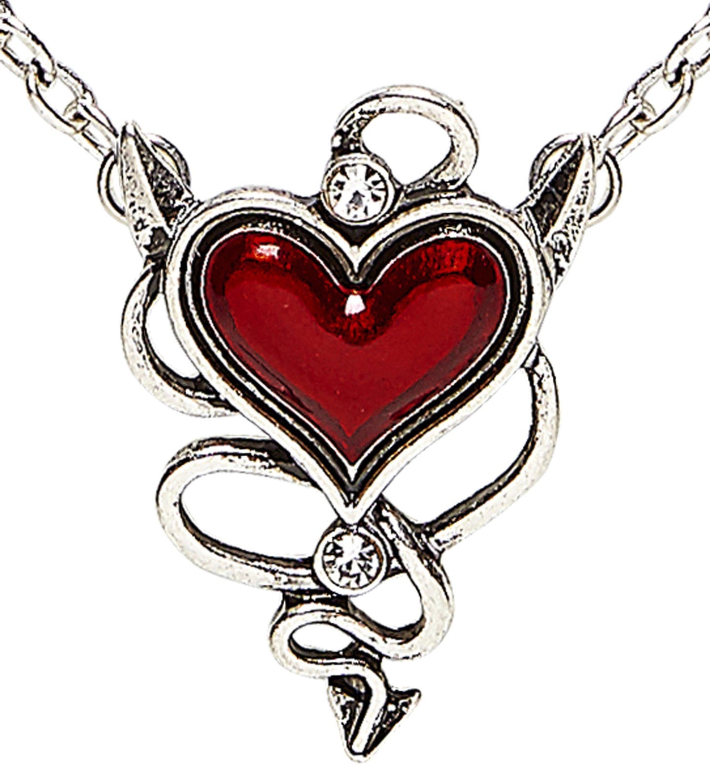 Collar con Corazón Rojo con Cuernos de Diablesa Collares, Colgantes y Gargantillas Widmann
