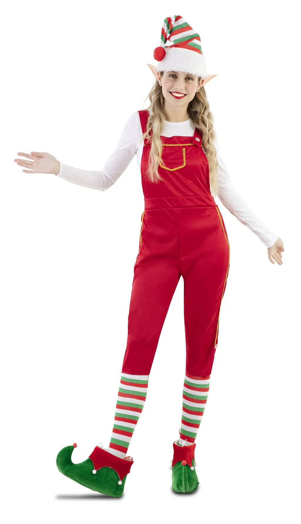 Disfraz de Elfa con Peto para Mujer Elfos Navideños EuroCarnavales