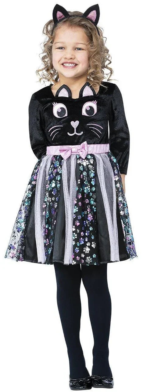 Disfraz de Gatita Rosa y Negra para Niña Gato Smiffys