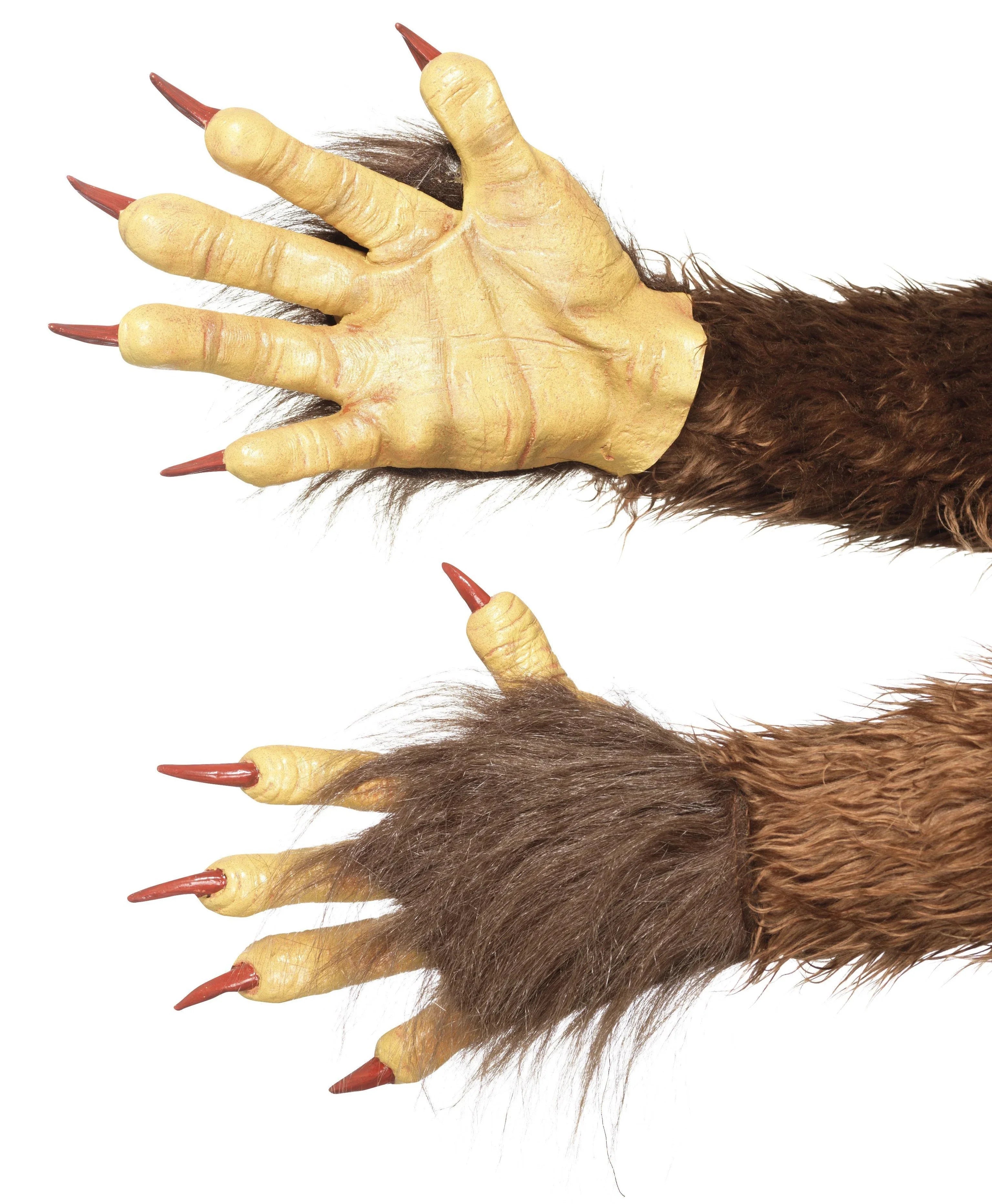 Guantes de Garras de Bestia con Pelo Complementos Halloween Smiffys