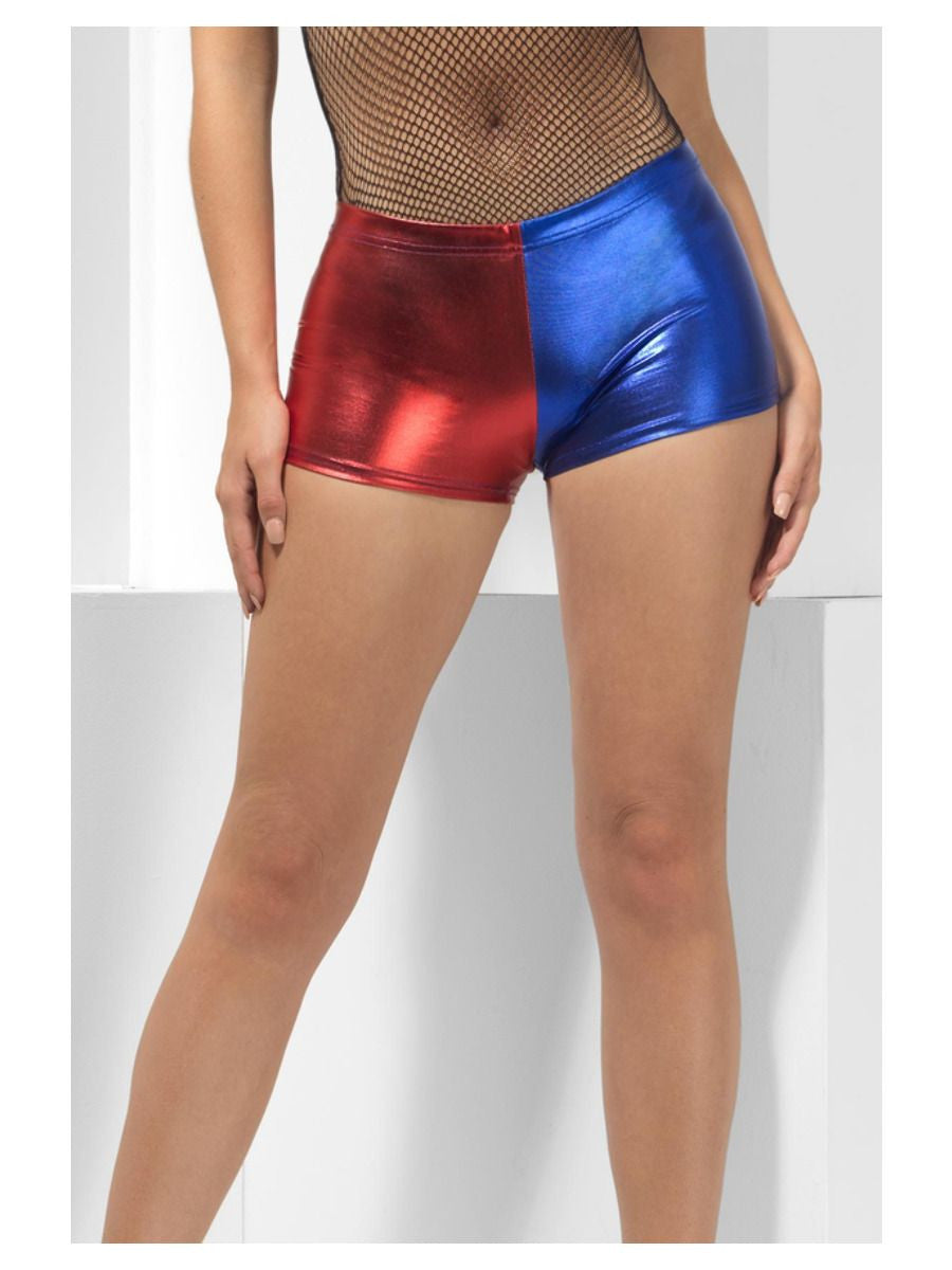 Pantalones cortos de Harley Villana en Rojo y Azul Harley Quinn Smiffys