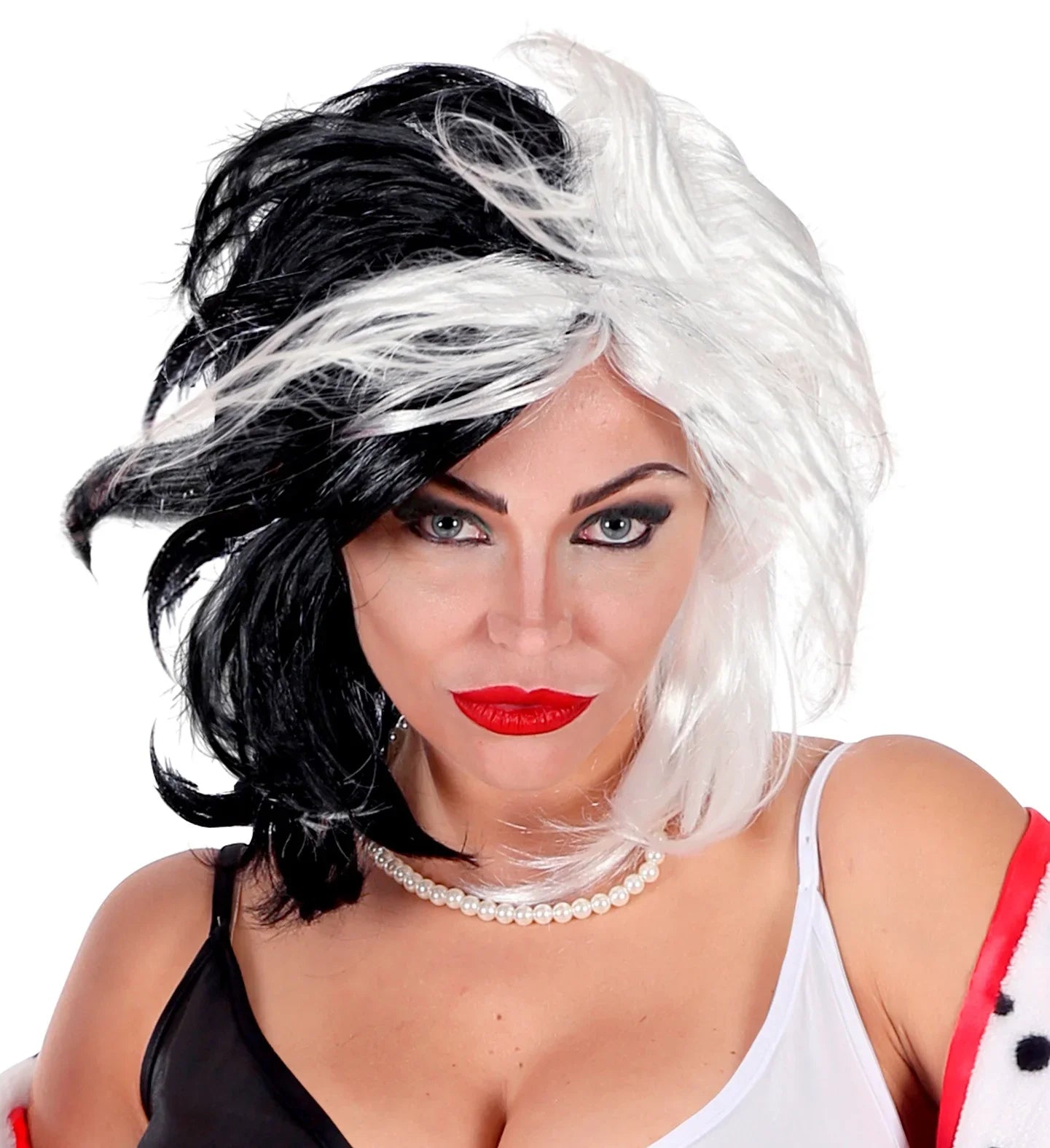 Peluca Blanca y Negra para Halloween COMPLEMENTOS Widmann