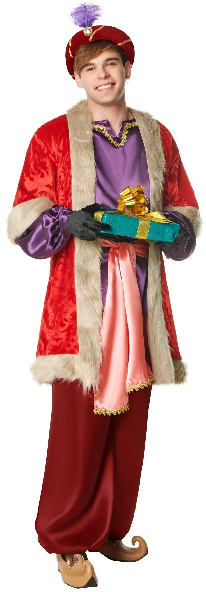 Disfraz de Paje del Rey Baltasar Rojo para Hombre Reyes Magos y Pajes Kimokawaii