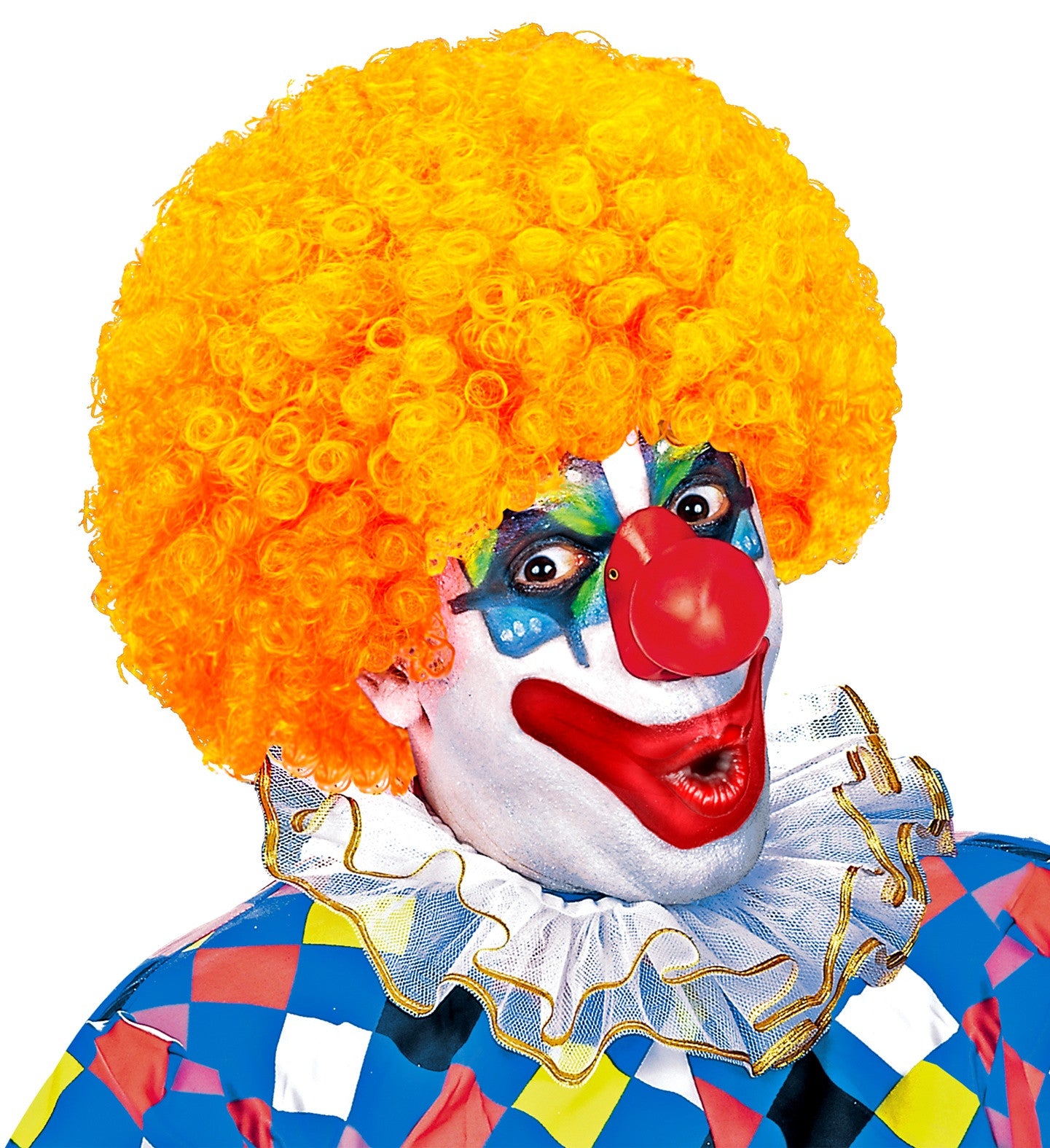 Peluca de Payaso Naranja Rizada Complementos Payasos Widmann