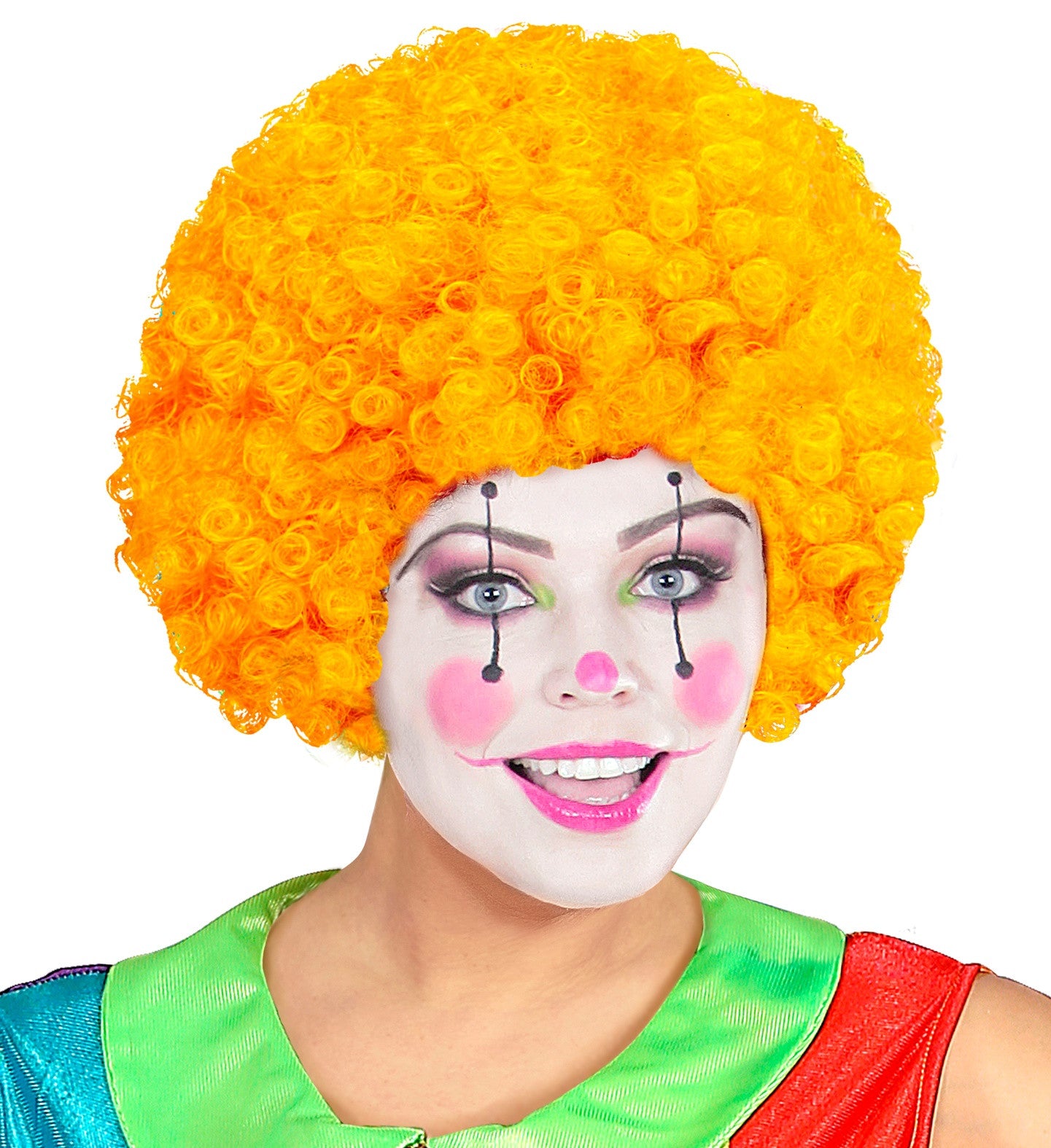 Peluca de Payaso Naranja Rizada Complementos Payasos Widmann