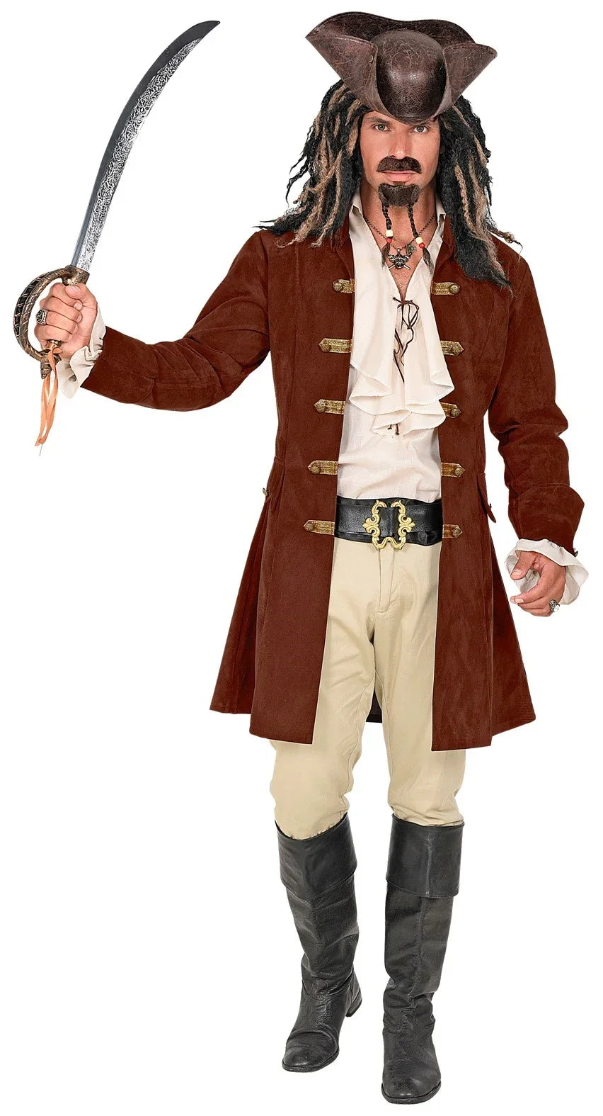 Chaqueta Pirata Marrón para Hombre Pirata Widmann