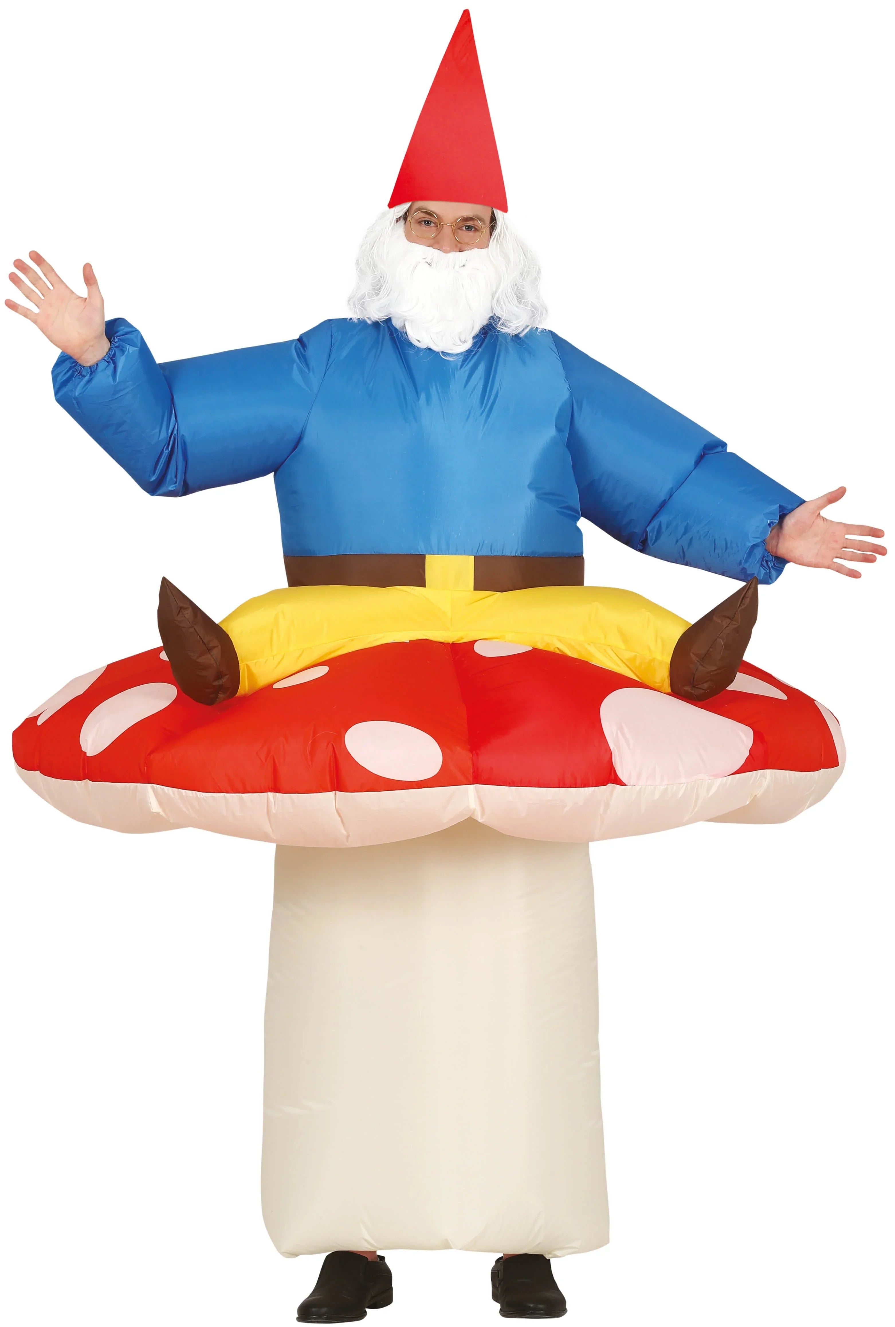 Disfraz de Gnomo Sentado en Seta Hinchable para Adulto Enanitos Guirca