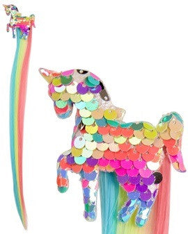 Extensión de Pelo Multicolor con Unicornio de Lentejuelas Accesorios para la Cabeza Widmann