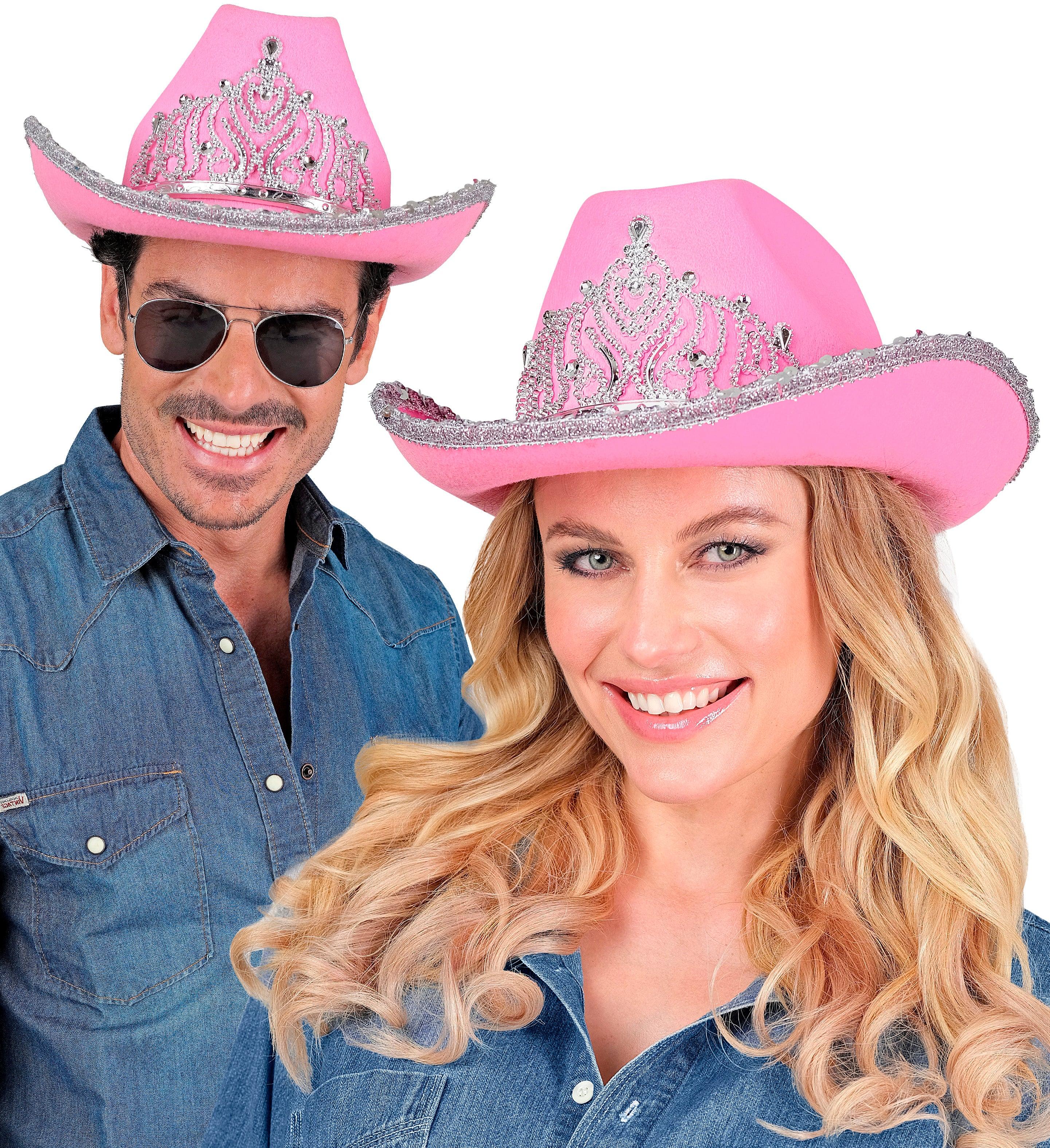 Sombrero Vaquero Rosa con Tiara de Princesa Sombreros de Vaquero Widmann